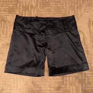 GAIA Black SATIN Cuffed Dress Shorts ~ Embellished ~ Style #G457 ~ Size MEDIUM